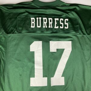NY Jets 17 Burress Men’s Jersey Green NFL Equipment Players Size XXL 2XL
